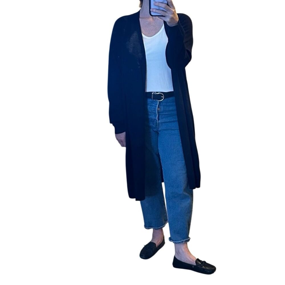 Endless Rose Cardigan Navy Blue Knit Drop Shoulder Open Long Maxi XL